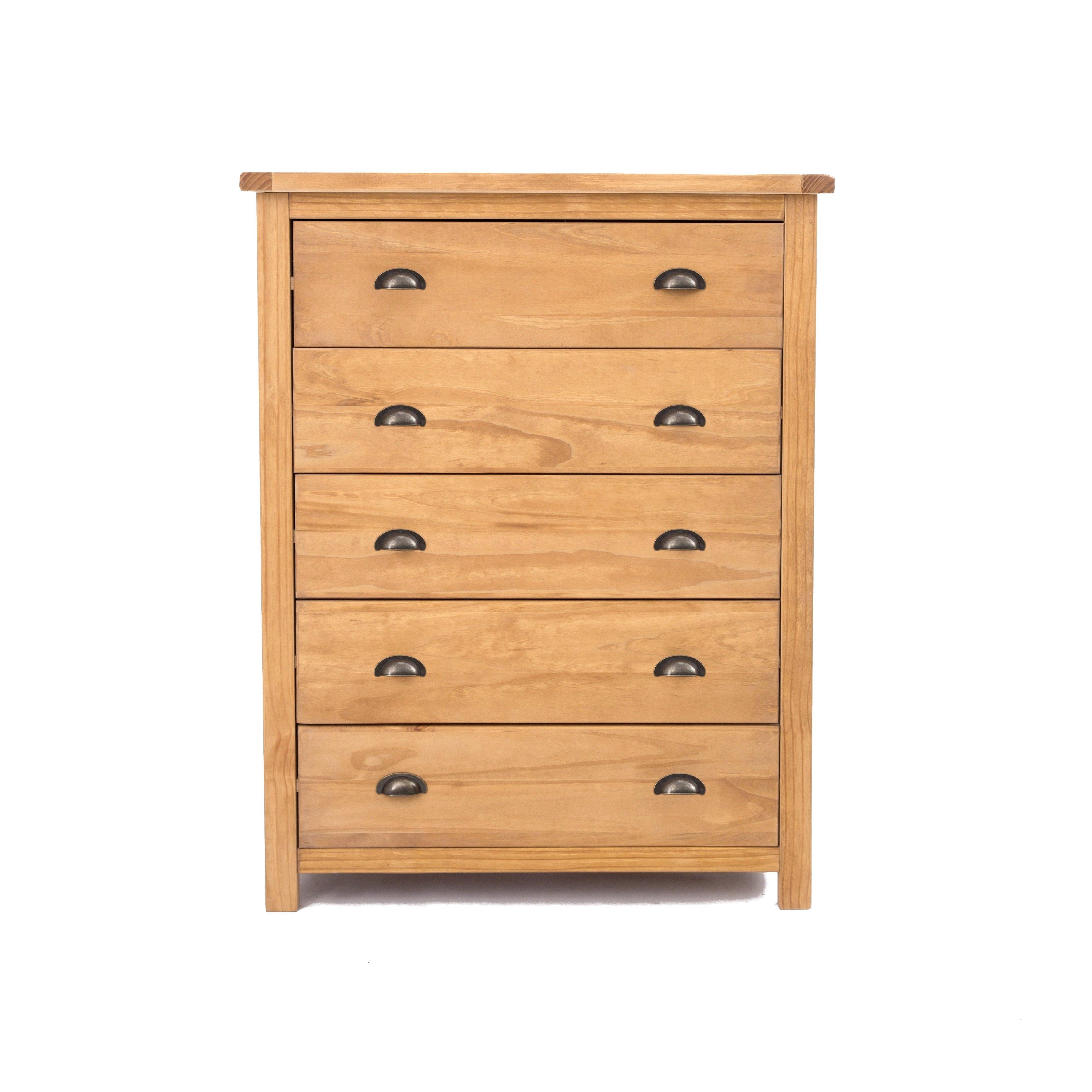 Lugo 5 Drawer Chest of Drawers Brass Cup Handle